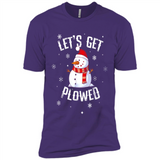 Let's Get Plowed Funny Christmas Snowman - Premium Short Sleeve T-Shirt