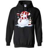 Cute Snowman drink Red Wine Christmas - Hoodie