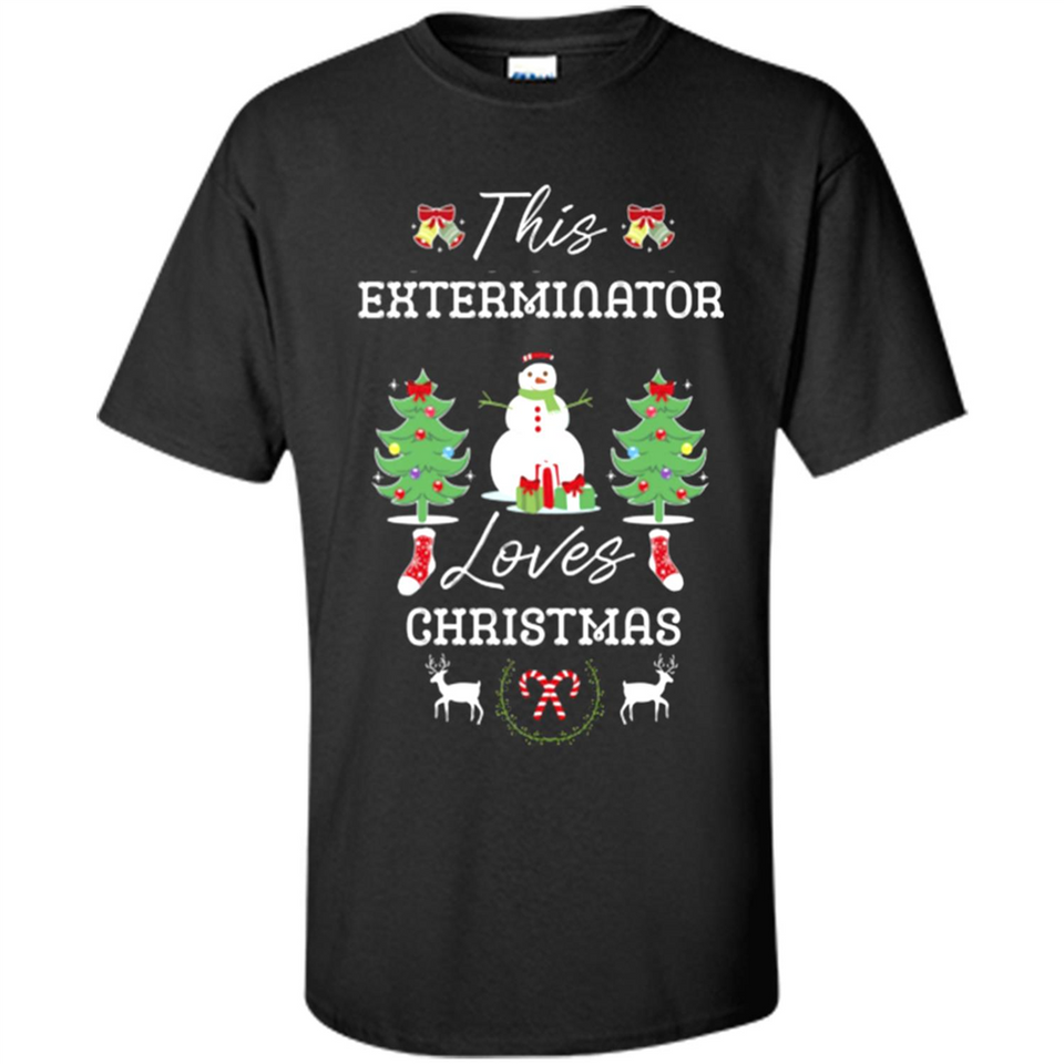 This Exterminator Loves Christmas Tree Shirt with Snowman