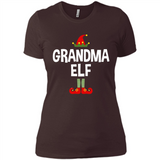 Grandma Elf Shirt -Family Matching Christmas Pajamas - Ladies' Boyfriend T-Shirt