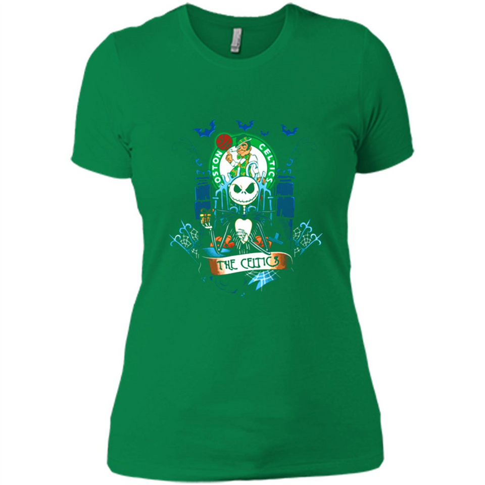 Boston Celtics Halloween The Nightmare Before Christmas - Ladies' Boyfriend T-Shirt