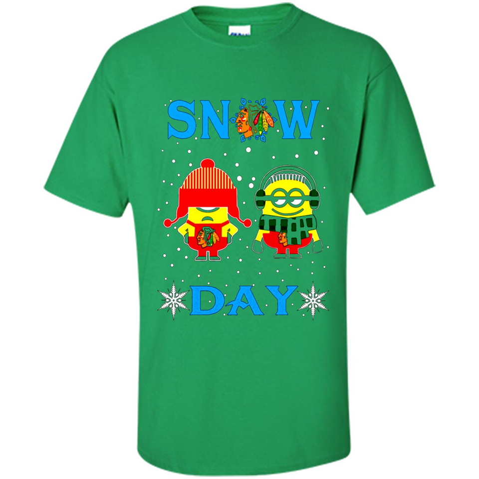 Snow Day Shirt For Chicago Blackhawks Vs Minion Fans pingpong