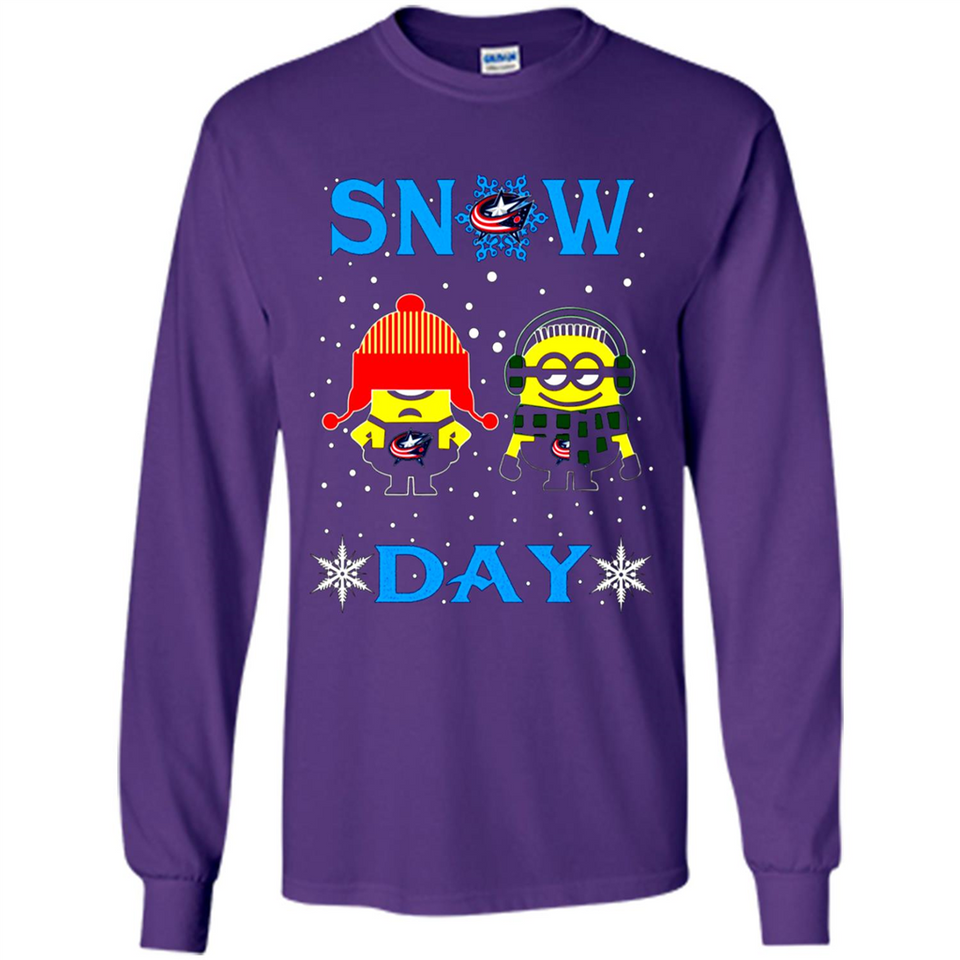 Snow Day Shirt For Columbus Blue Jackets Vs Minion Fans pingpong