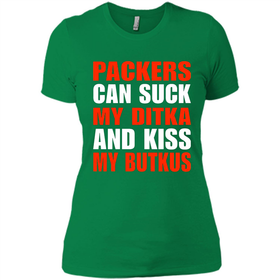 Packers can suck my Ditka and kiss my Butkus PINGPONG - Ladies' Boyfriend T-Shirt