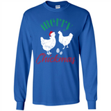Christmas Chicken Shirt Santa Hens Lover Funny Farmer Gift - Long Sleeve T-Shirt