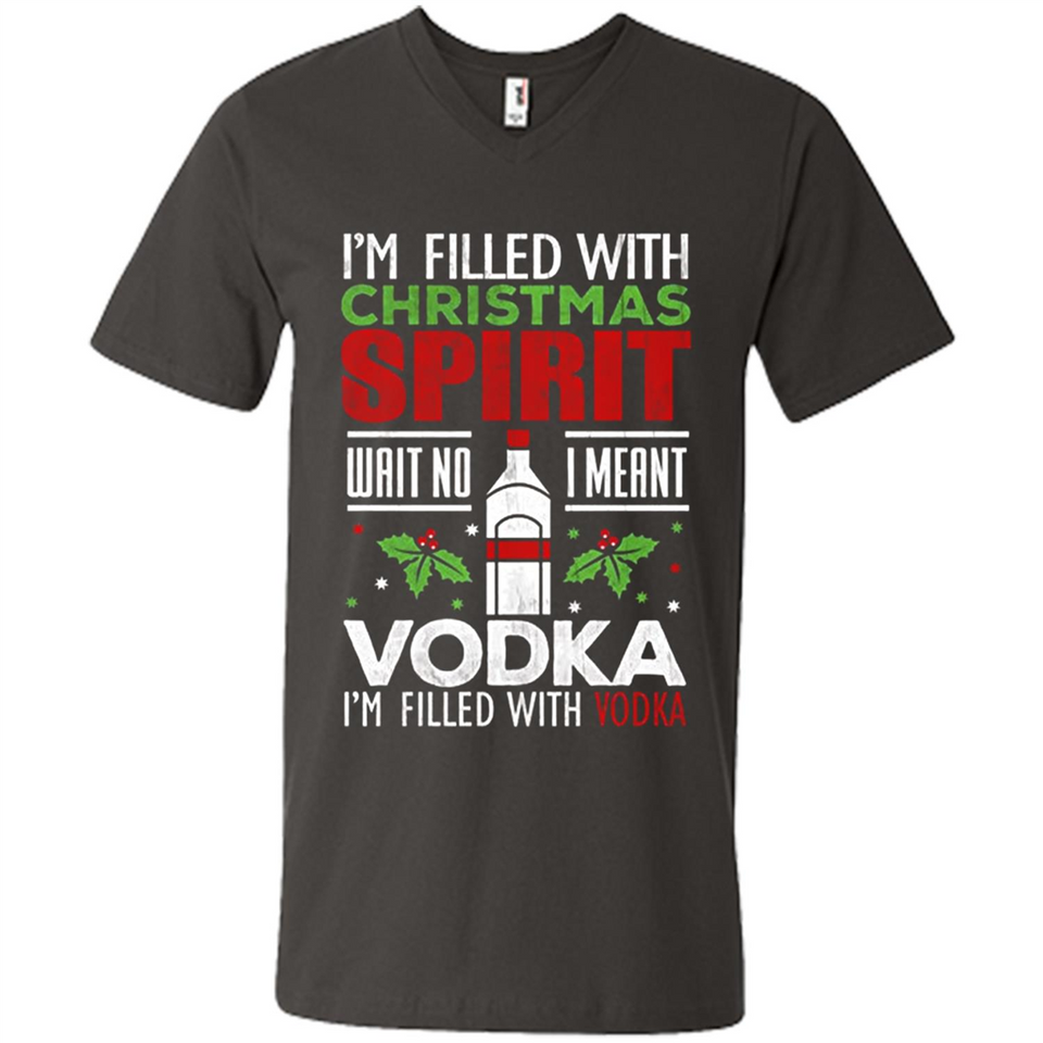 Christmas Gift Shirt Christmas Spirit Vodka Santa - Men's V-Neck
