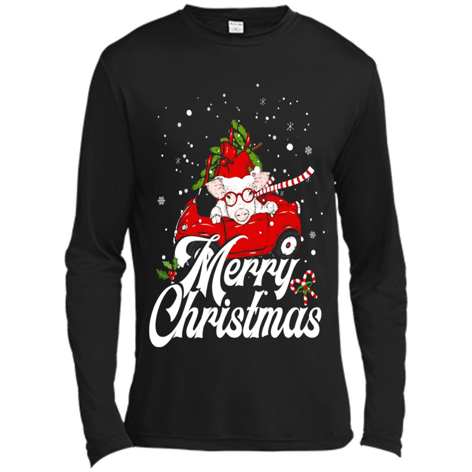 Merry Christmas Pig s - Canvas Long Sleeve T-Shirt