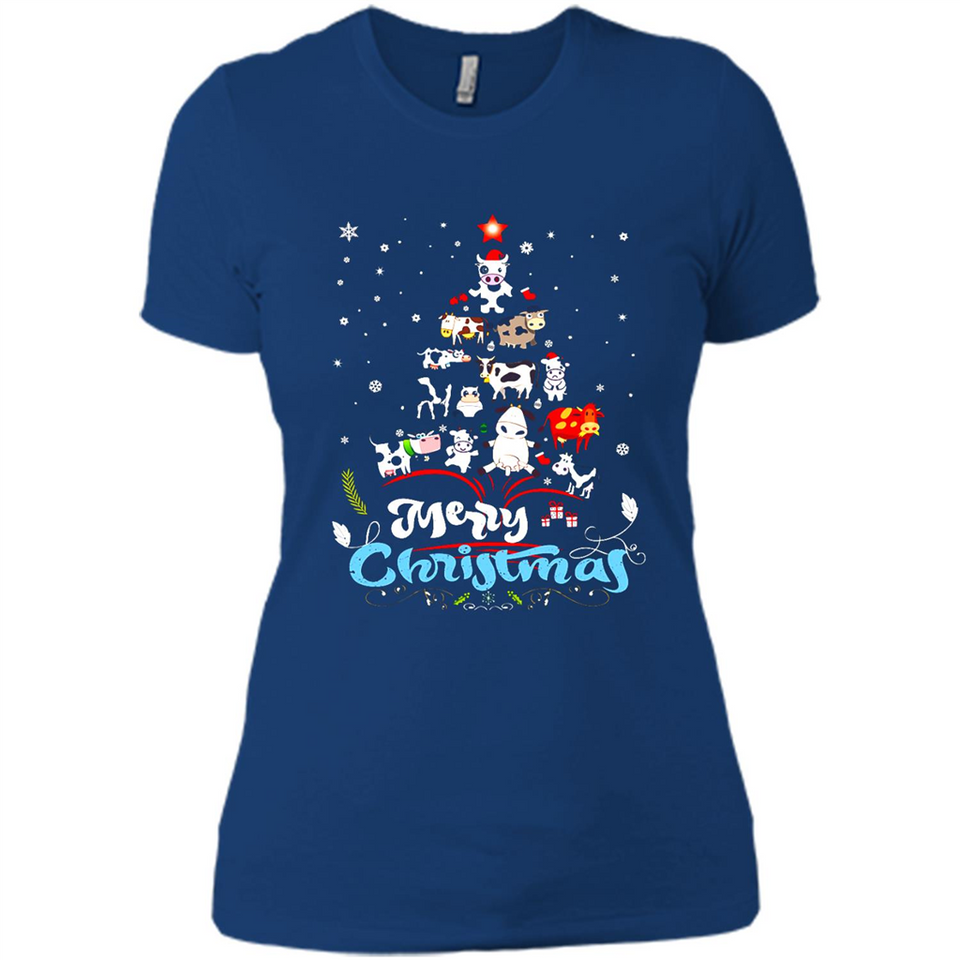 Christmas Ugly Sweater Animal Tree Pine Merry Christmas - Ladies' Boyfriend T-Shirt