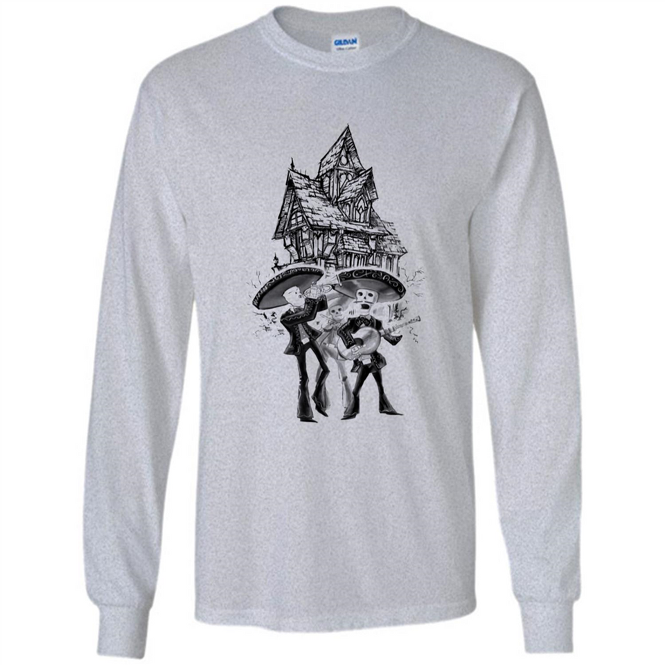 Mariachi Skeleton Shirt Dia De Los Muertos Tequila - Long Sleeve T-Shirt