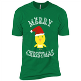 Bird Santa Merry Christmas T-Shirt - Birds Watchers Xmas - Premium Short Sleeve T-Shirt