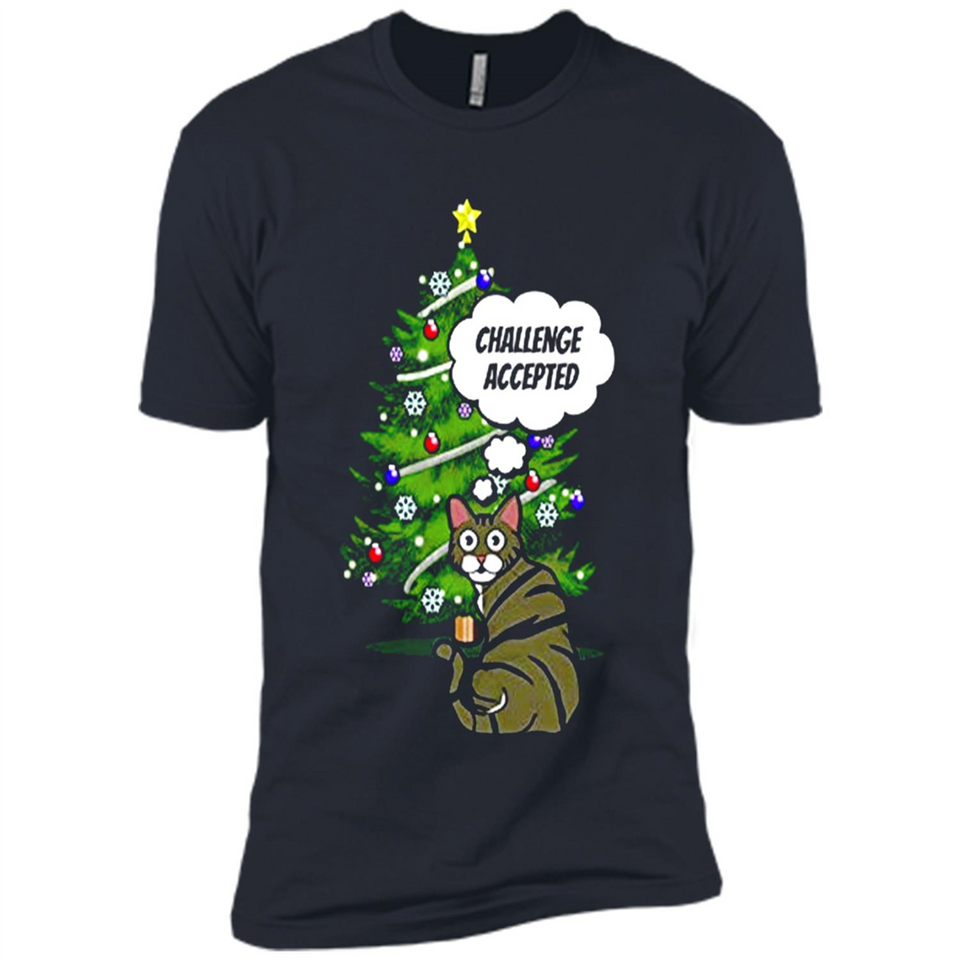 Christmas Tree Cat Long Sleeve Christmas Shirt for Cat Lover - Premium Short Sleeve T-Shirt