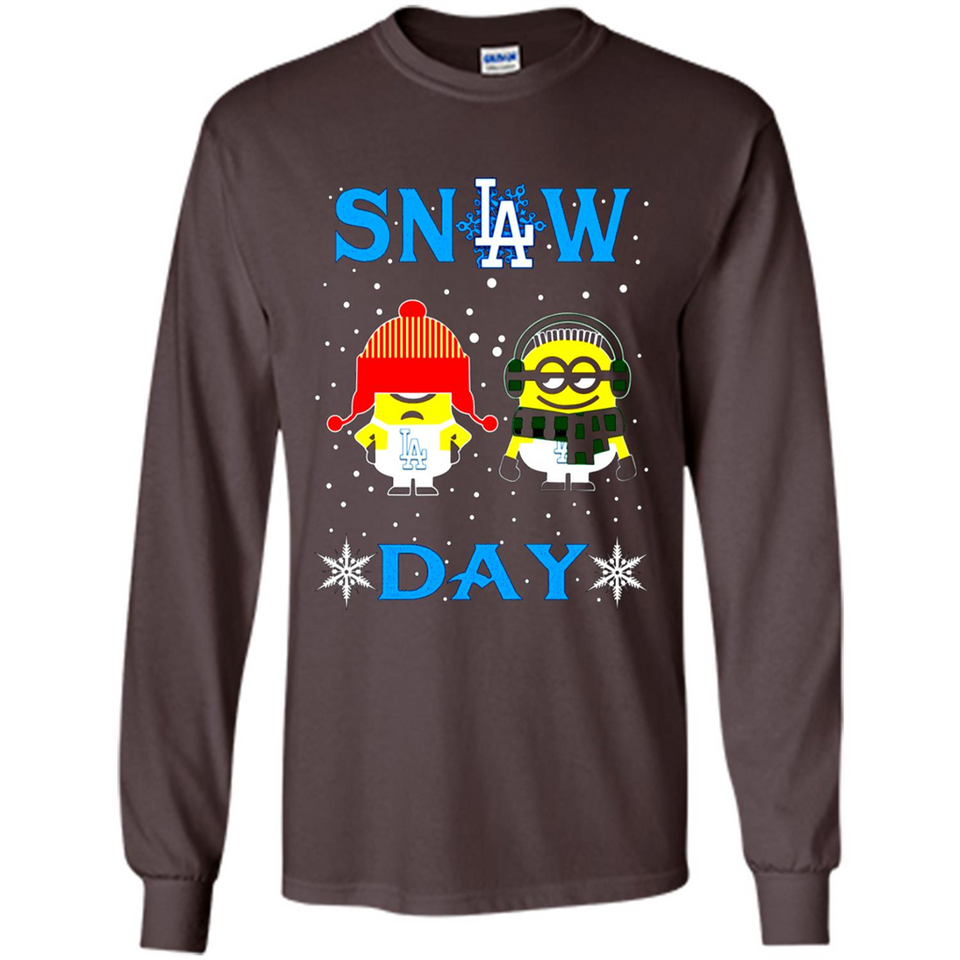 Snow Day Shirt For Los Angeles Dodgers Vs Minion Fans pingpong