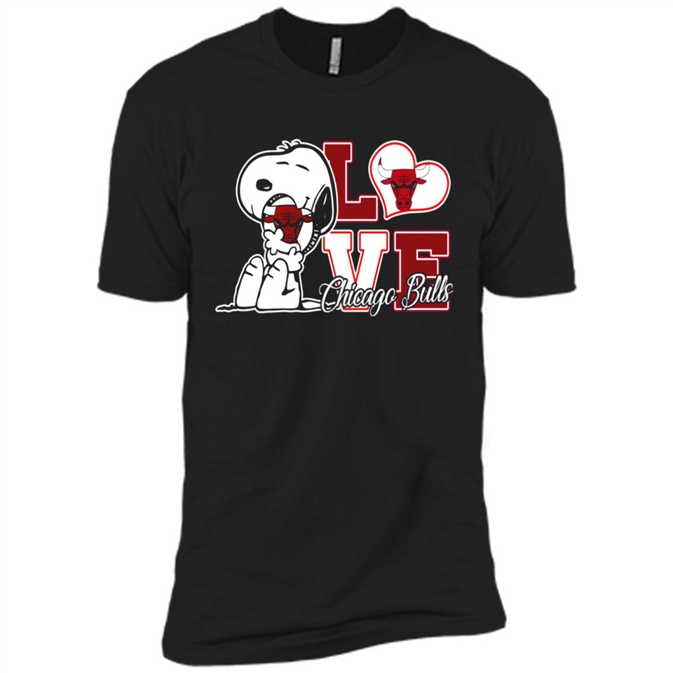 Snoopy loves NBA Chicago Bulls - Premium Short Sleeve T-Shirt