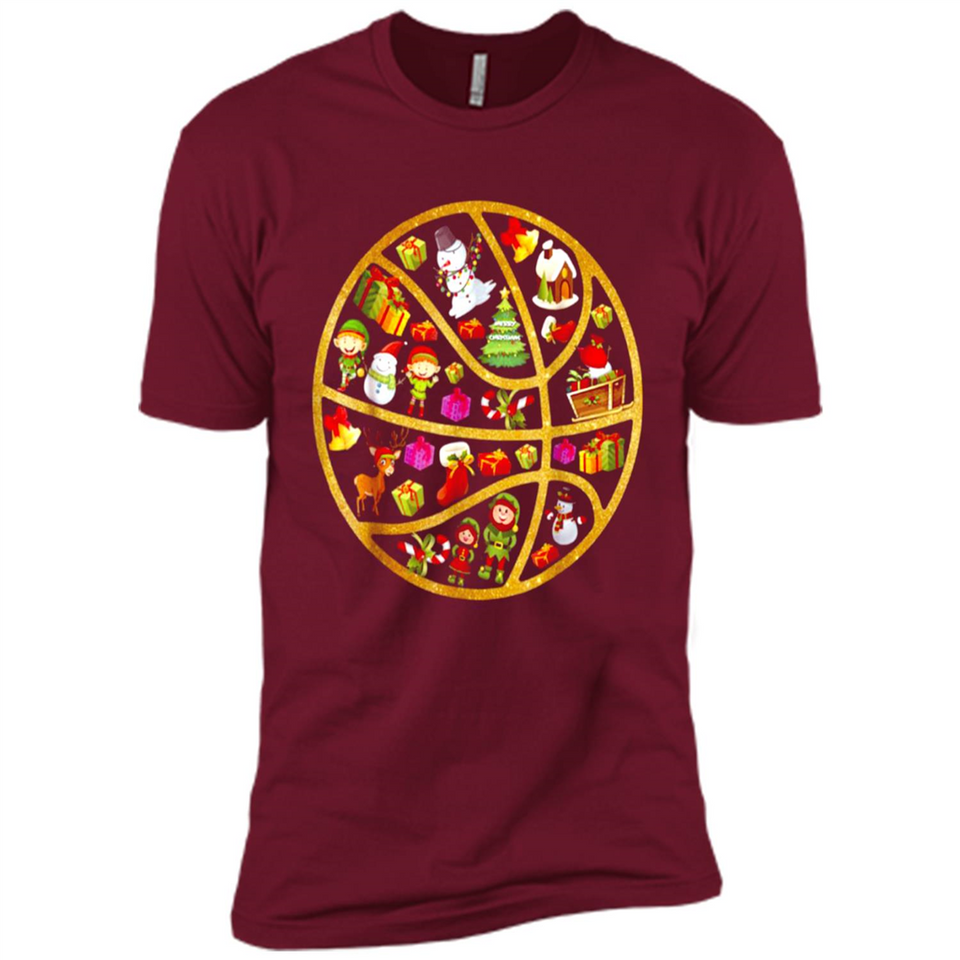 Basketball Christmas Ornament - Premium Short Sleeve T-Shirt