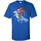 Bigfoot Riding Dinosaurus T-Shirt Funny Bigfoot Santa - Shirt