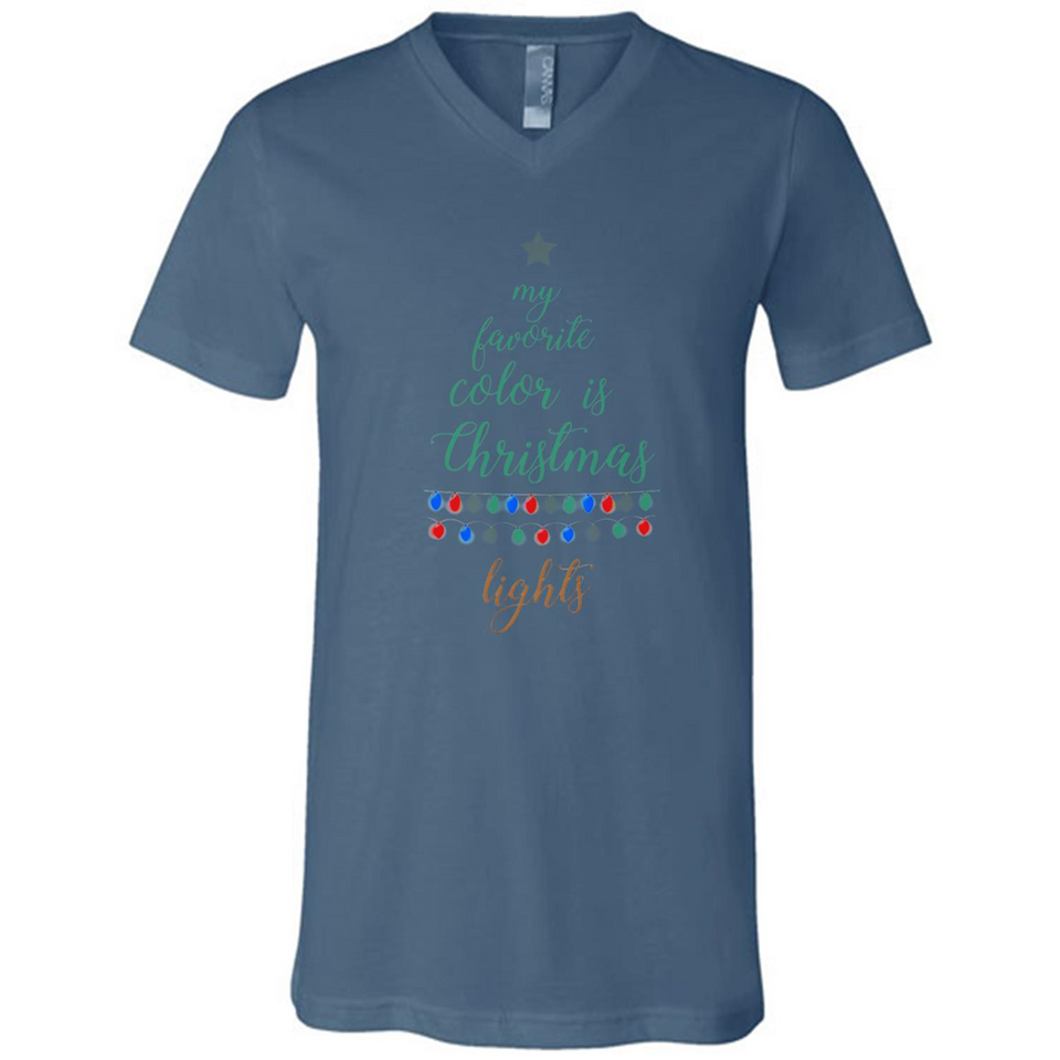 My Favorite Color is Christmas Lights Xmas Sporty T-Shirt - Canvas Unisex V-Neck