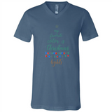 My Favorite Color is Christmas Lights Xmas Sporty T-Shirt - Canvas Unisex V-Neck