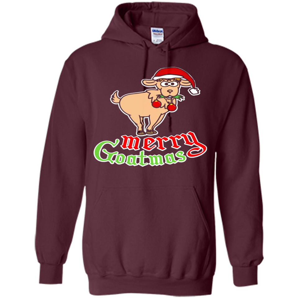 Christmas Merry Goatmas Goat Shirt Santa Hat - Hoodie