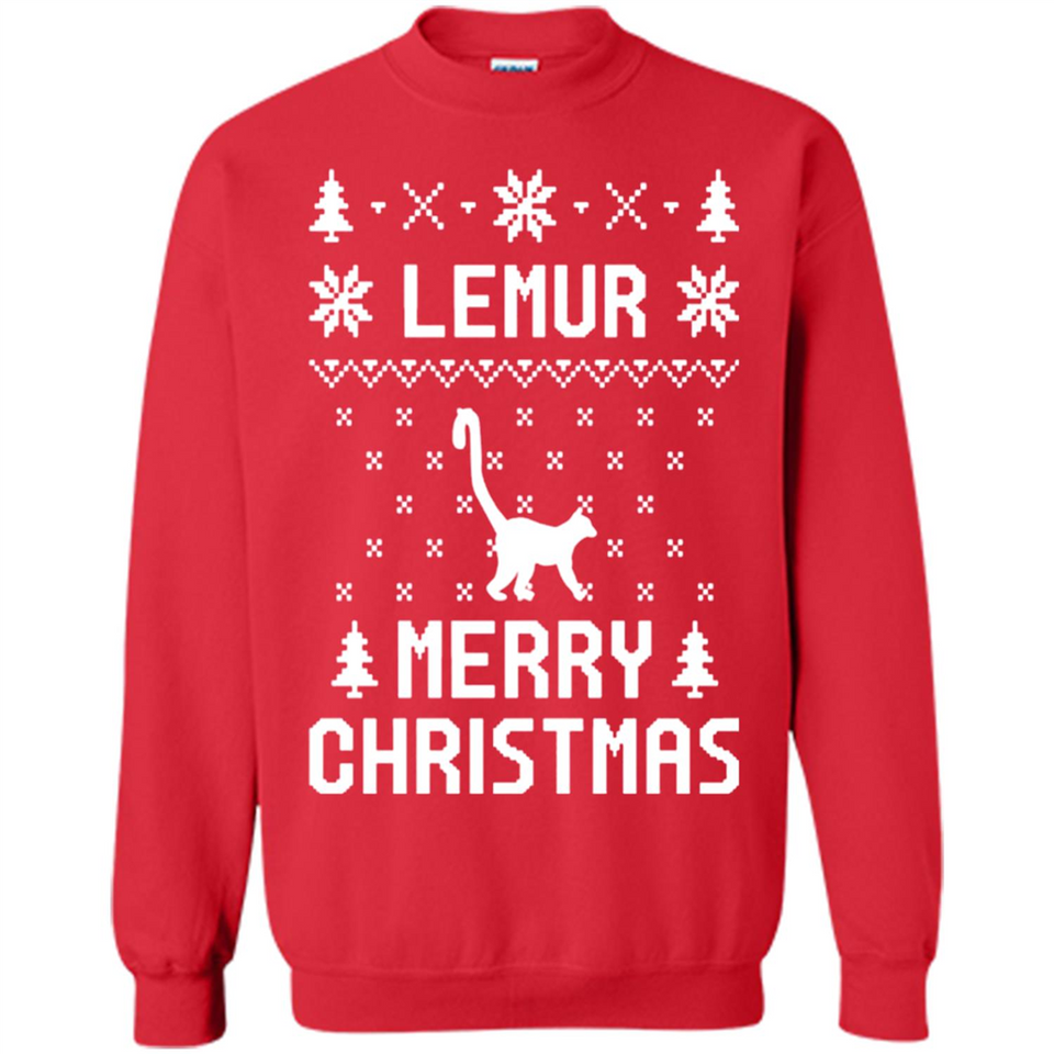 Vintage Tee For Women Men Graphic Shirts Lemur Ugly Christmas Sweater - Sweatshirt