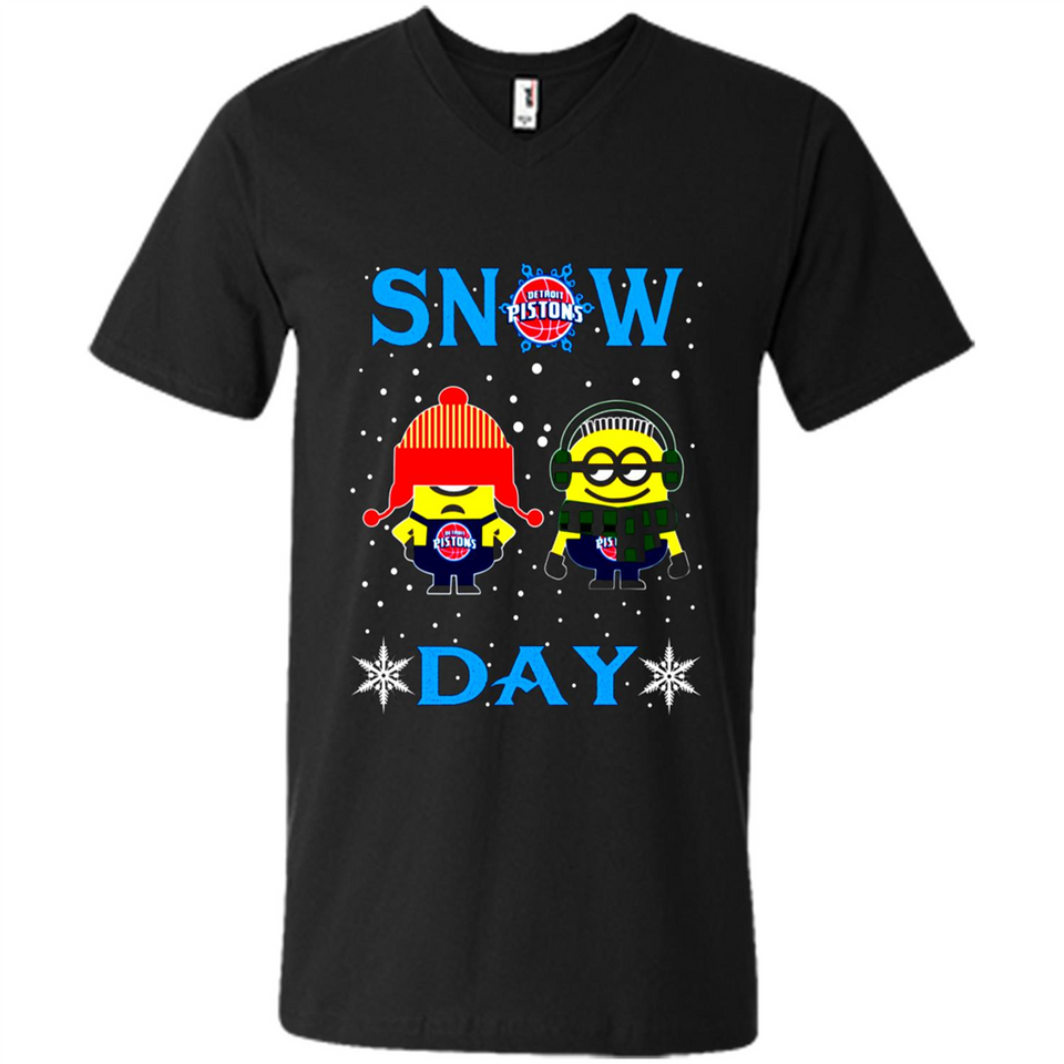 Snow Day Shirt For Detroit Pistons Vs Minion Fans pingpong