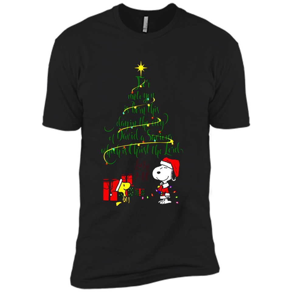 Snoopy Christmas Tree T-Shirt - Premium Short Sleeve T-Shirt