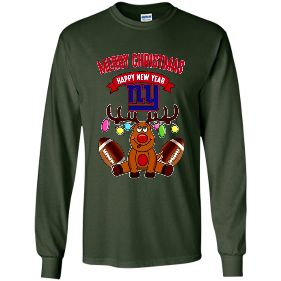 New York Giants NFL Reindeer Funny Merry Christmas And Happy New Year