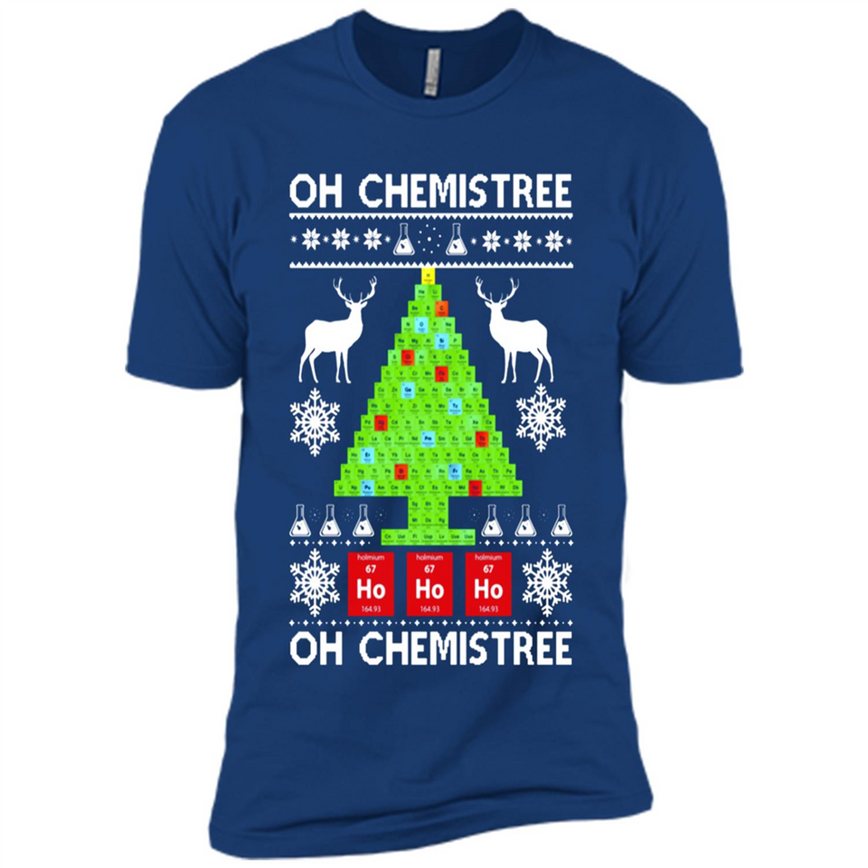 Oh Chemistree, Oh Chemistree Christmas Ugly Sweater - Premium Short Sleeve T-Shirt