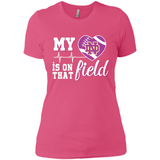 Notre Dame Fighting Irish Football My Heart is on that Field - Ladies' Boyfriend T-Shirt