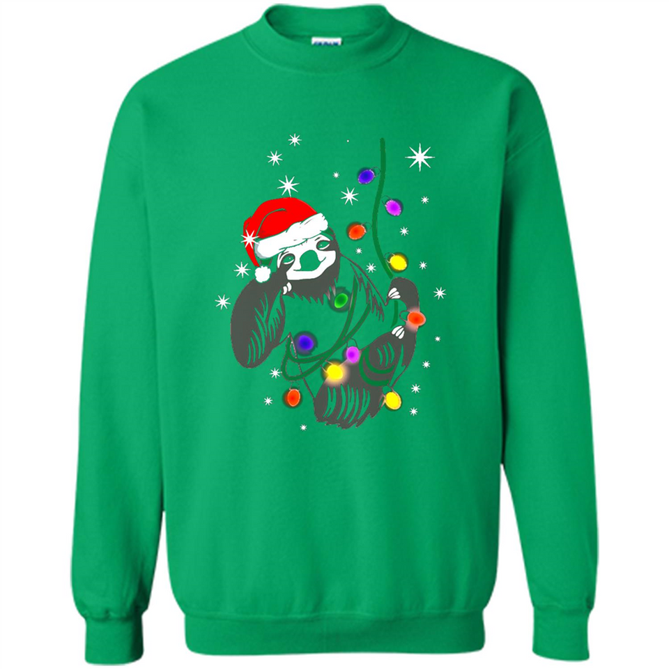 Cute Christmas Choloepus Sloth Santa Led Light Mug - Sweatshirt
