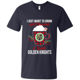 I Just Want To Drink Hot Chocolate & Watch Vegas Golden Knights Ugly Christmas Sweater PINGPONG