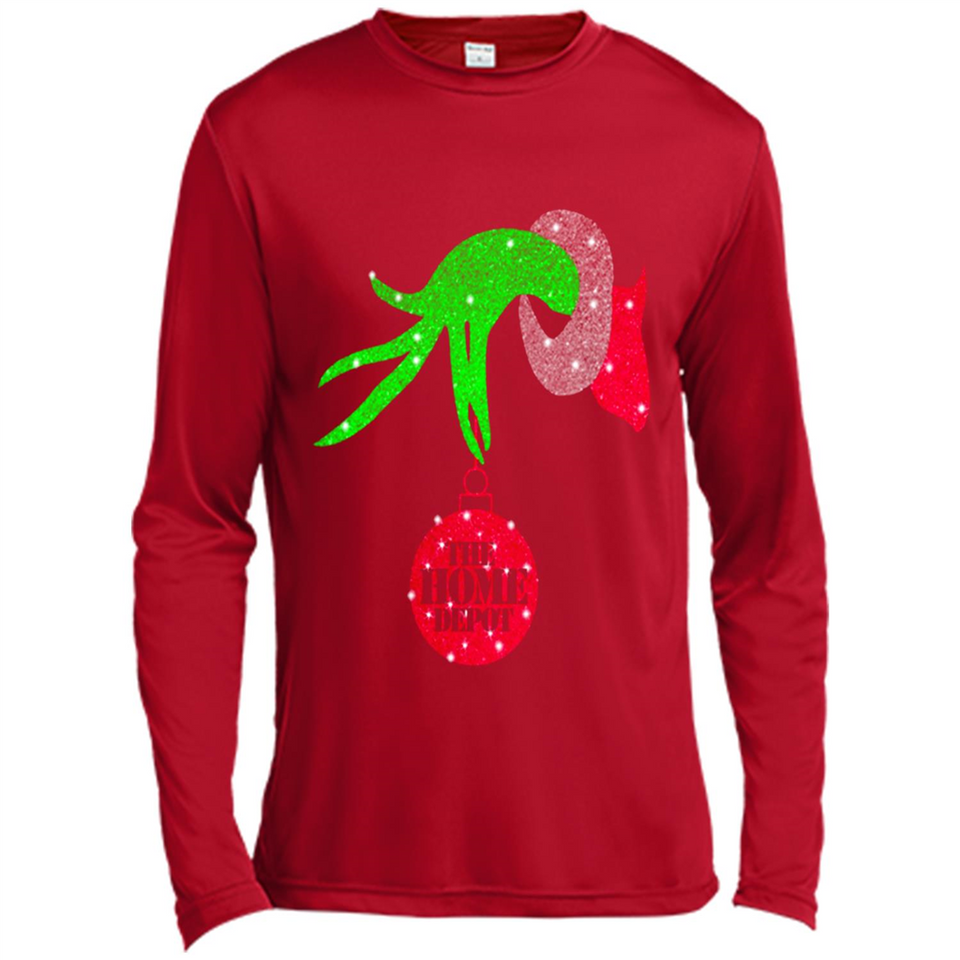 Grinch hand holding HomeDepot Glitter Christmas PING PONG