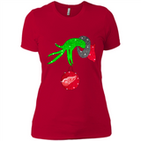GRINCH HAND HOLDING DETROIT RED WINGS GLITTER CHRISTMAS PINGPONG
