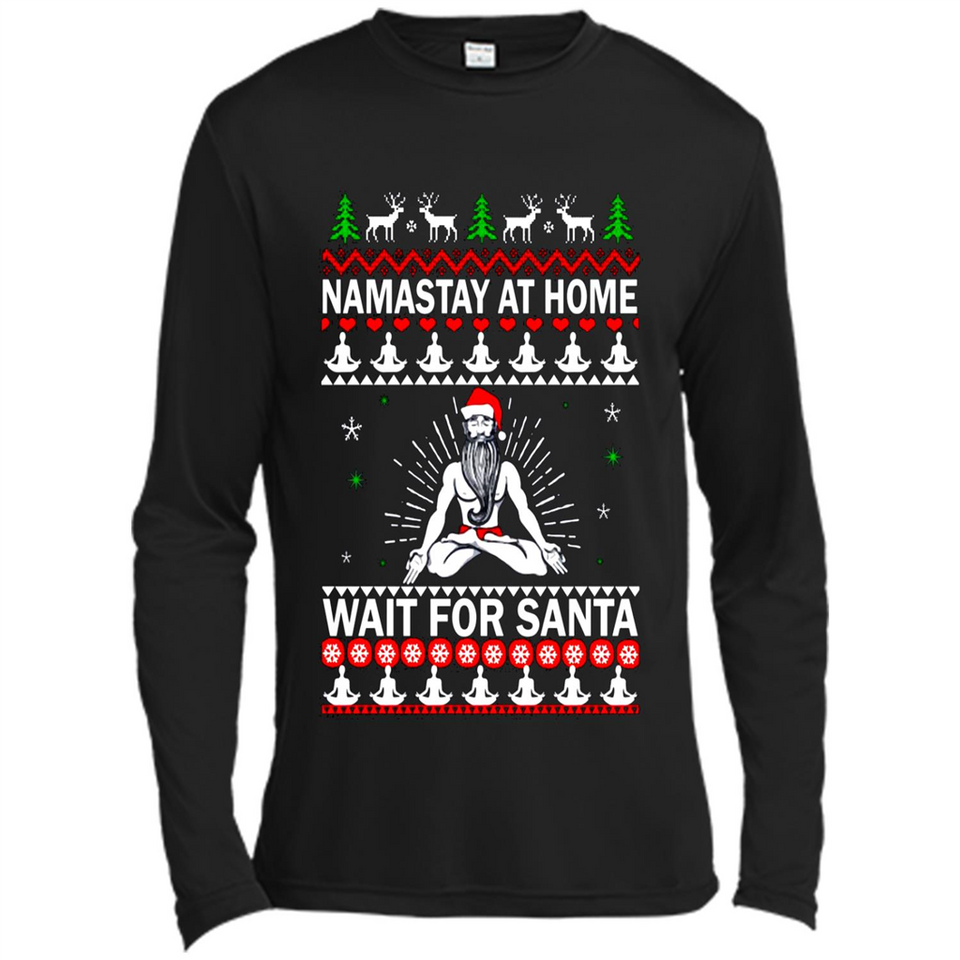 Namastay at home and wait for Santa Christmas sweatshirt PINGPONG