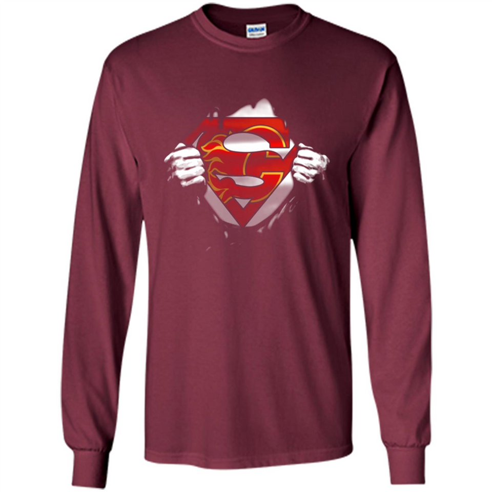 Calgary Flames And Superman Fans - Long Sleeve T-Shirt