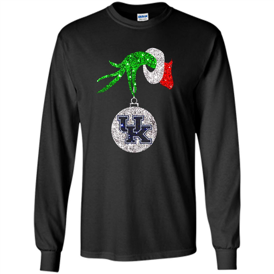 Amazing shirt Kentucky Wildcats Glitter Grinch Monogram Ornament Christmas Gift - Long Sleeve T-Shirt