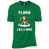 Floss Like A Boss Santa Flossing Dance Funny - Premium Short Sleeve T-Shirt