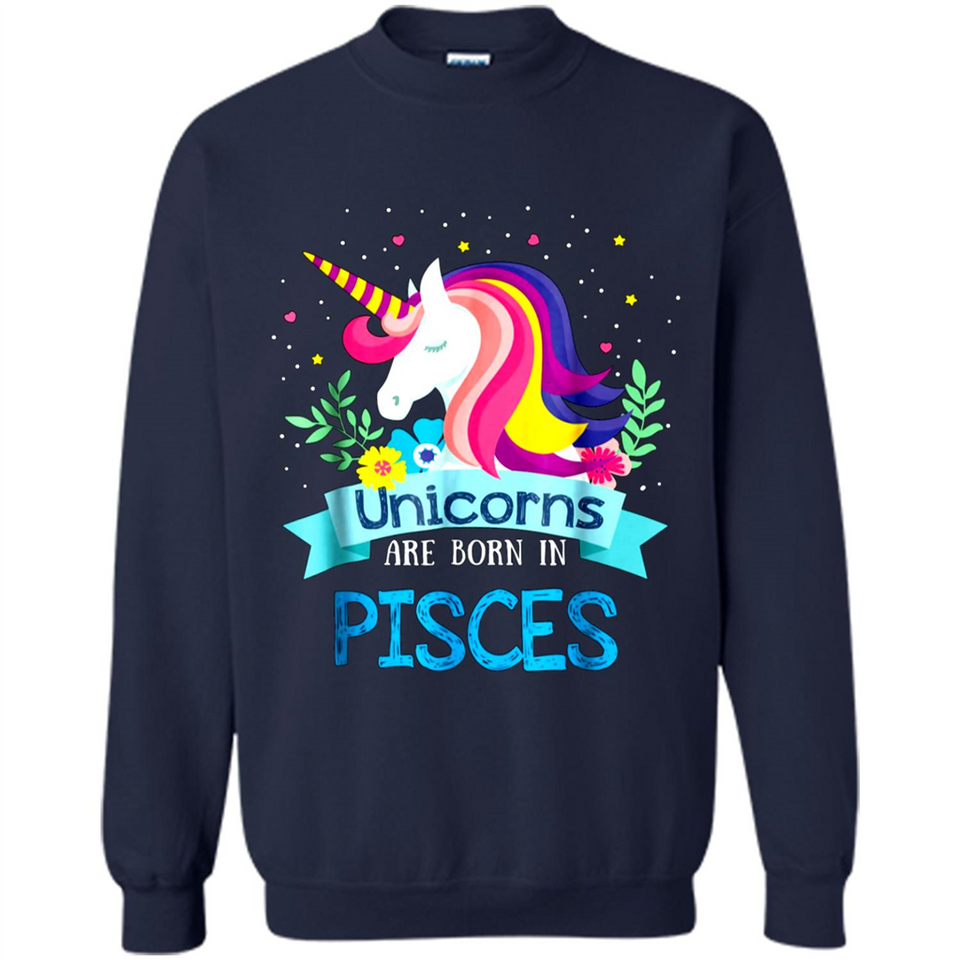 Unicorns are born in Pisces Birthday Rainbow Gift Ladies Custom