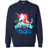 Unicorns are born in Pisces Birthday Rainbow Gift Ladies Custom
