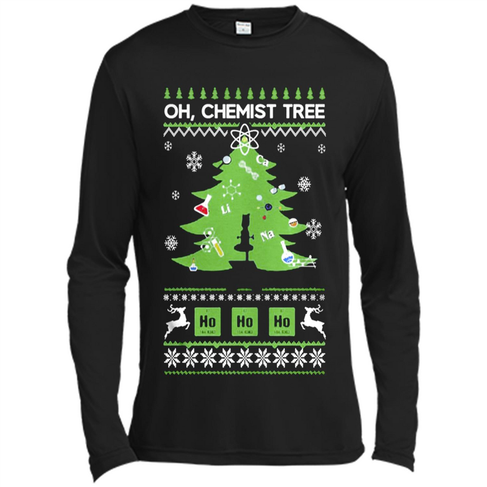 Oh Chemist Tree Ugly Christmas Sweater - Canvas Long Sleeve T-Shirt