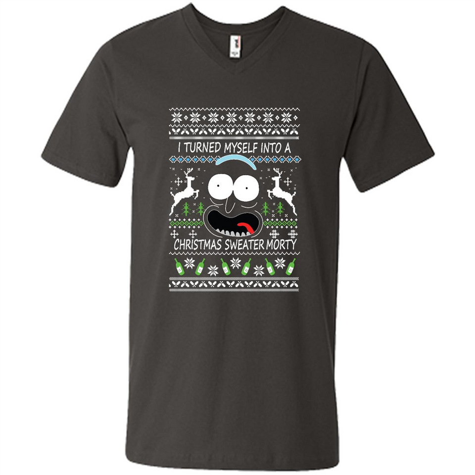 RICK AND MORTY-I TURNED MYSELF INTO A CHRISTMAS SWEATER MORTY UGLY XMAS SWEATER