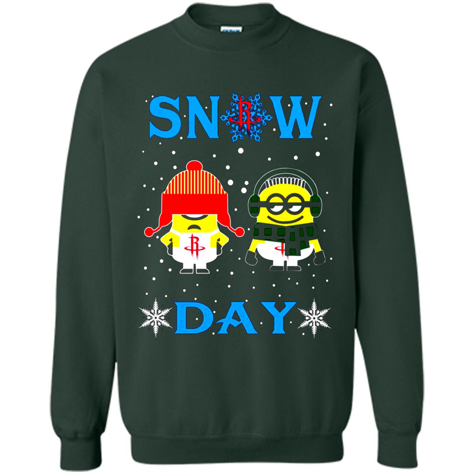Snow Day Shirt For Houston Rockets Vs Minion Fans pingpong