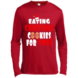 Womens Funny Eating Christmas Cookies For Two Pregnancy - Canvas Long Sleeve T-Shirt