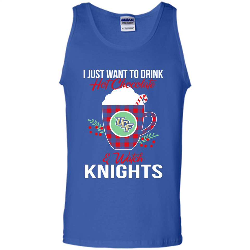 I Just Want To Drink Hot Chocolate & Watch UCF Knights Ugly Christmas Sweater PINGPONG