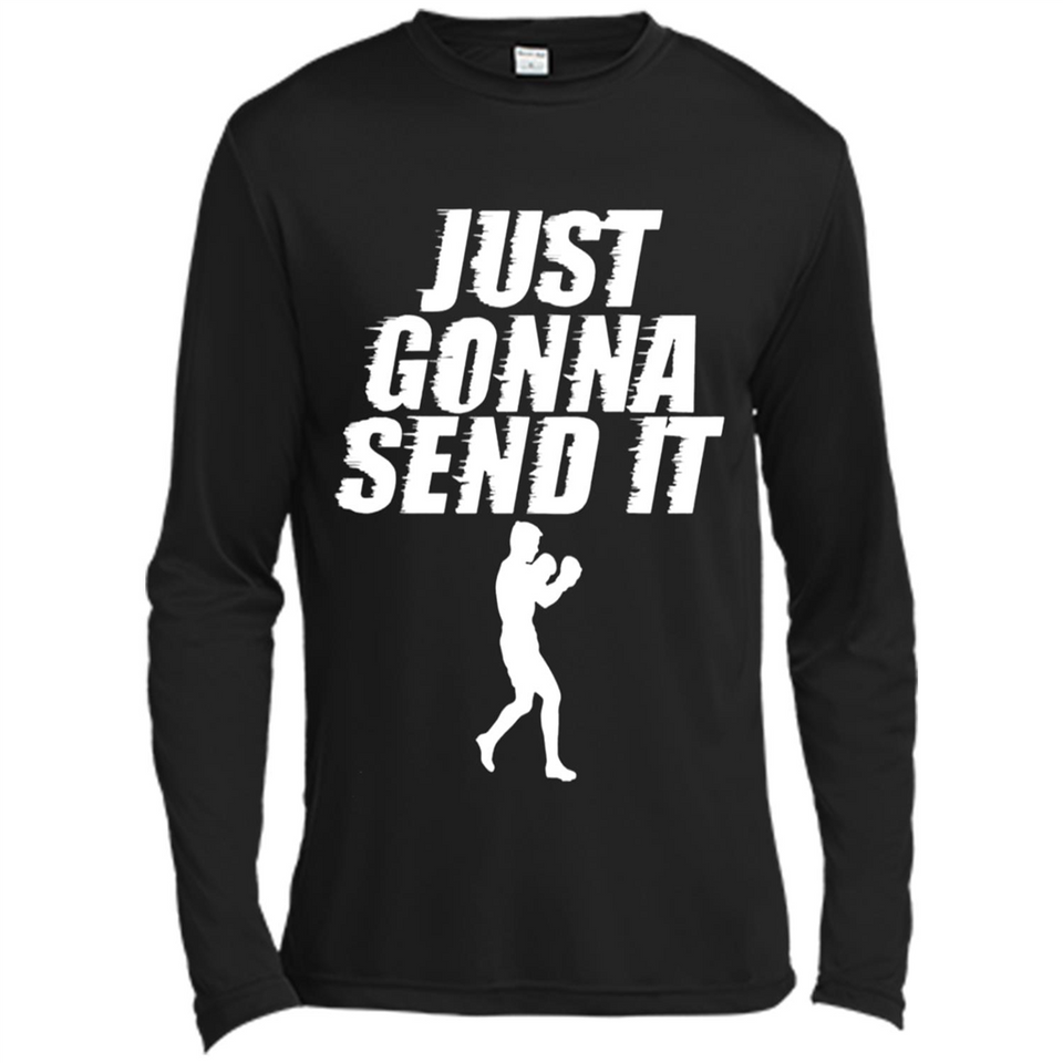 Just Gonna Send It Boxing Boxer Fighter Kick Fighting - Canvas Long Sleeve T-Shirt