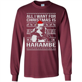 All I Want For Christmas Is Harambe Christmas - Long Sleeve T-Shirt
