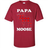 Papa Moose Funny Christmas Plaid Buffalo T-Shirt - Shirt