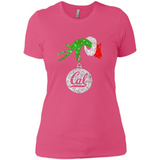 Amazing California Golden Bears Glitter Grinch Monogram Ornament Christmas Gift - Ladies' Boyfriend T-Shirt