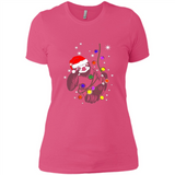 Cute Christmas Choloepus Sloth Santa Led Light Mug - Ladies' Boyfriend T-Shirt