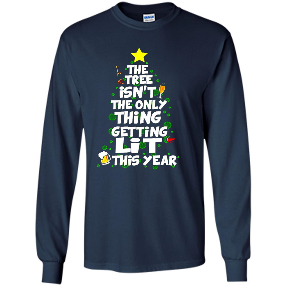 Funny Christmas Tree Drinking Sweatshirt Adult Boozy Festive - Long Sleeve T-Shirt