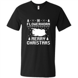 Flowerhorn Christmas T-shirt, Ugly Christmas Sweater - Men's V-Neck